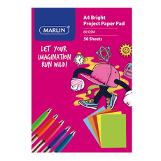 Marlin A4 paper pad 50 sheets 80gsm Bright assorted 